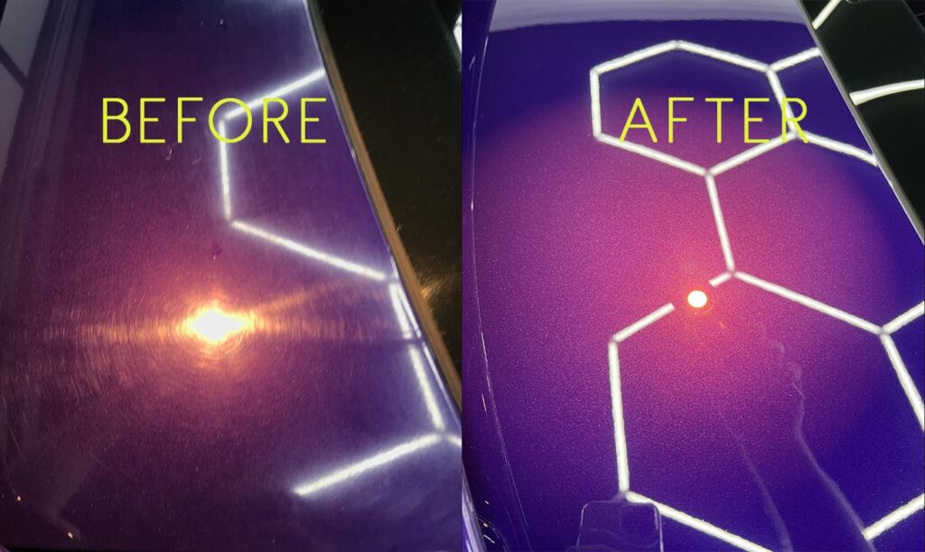 before & after paint correction and ceramic coating