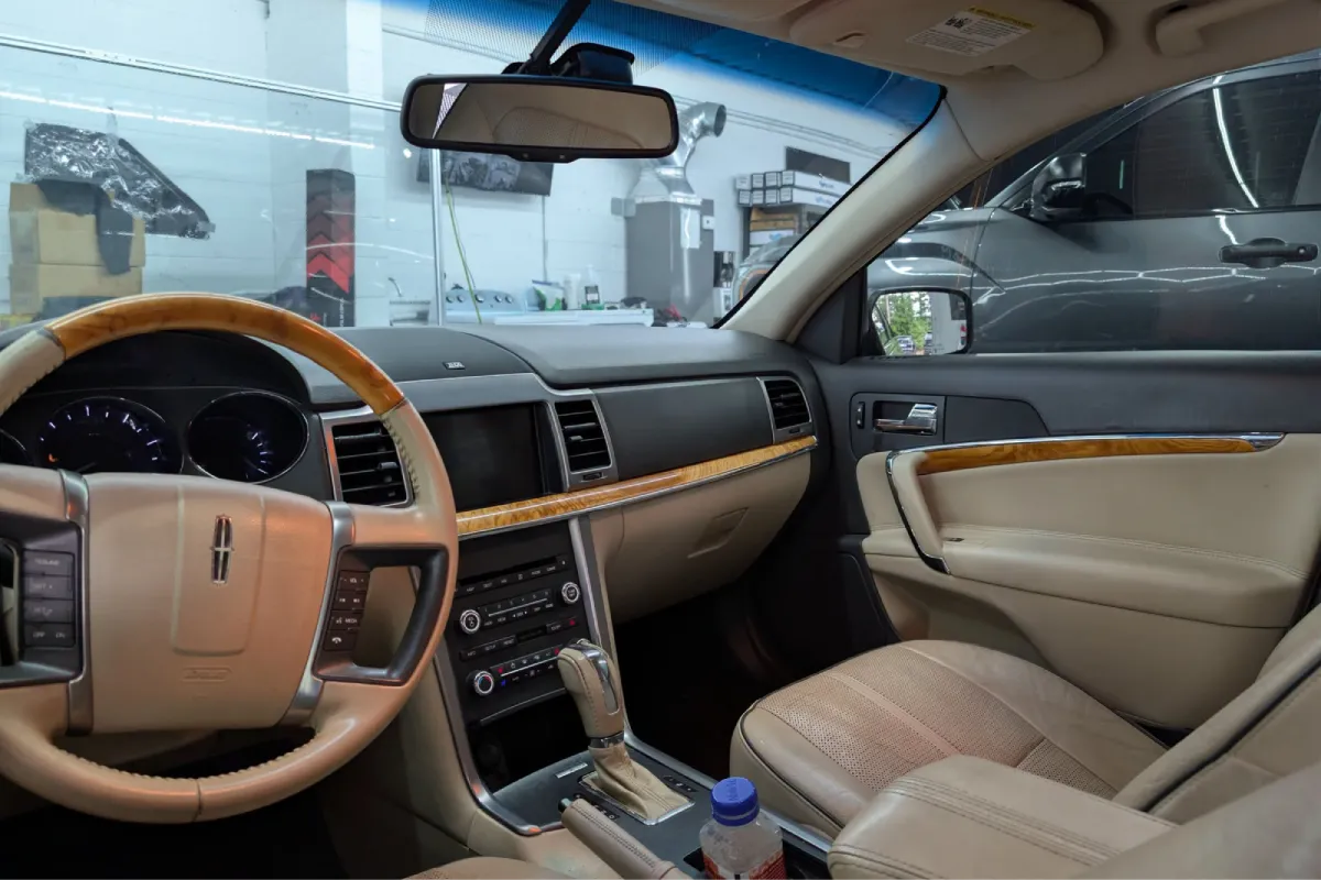Clean car interior after professional detailing.